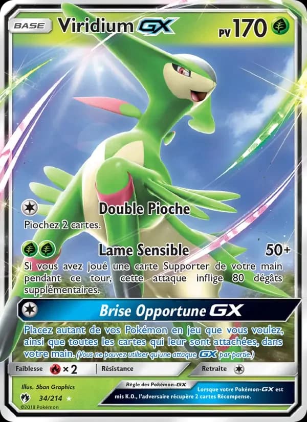 Carte Pokémon Viridium GX #34 — Tonnerre Perdu