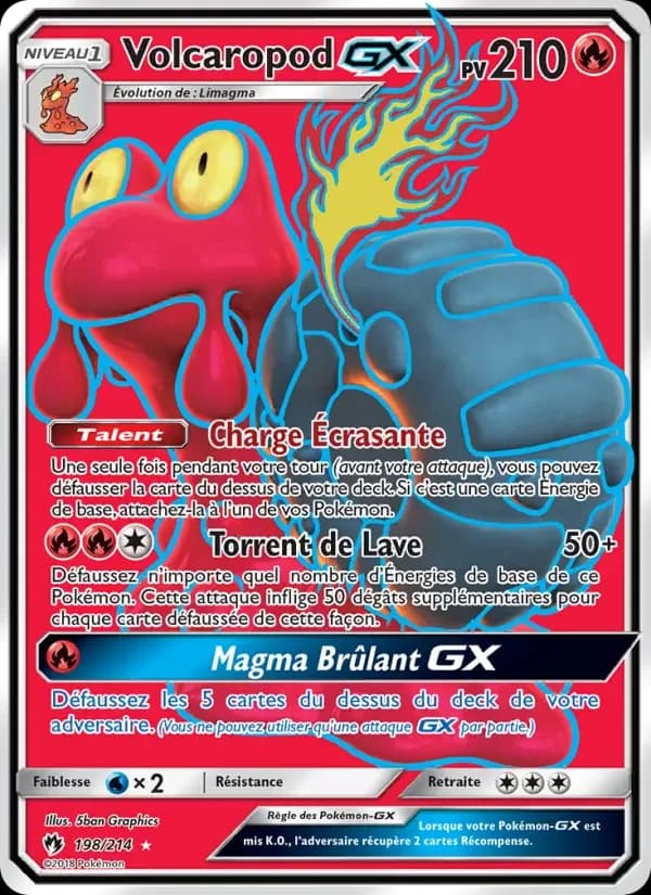 Carte Pokémon Volcaropod GX #198 — Tonnerre Perdu