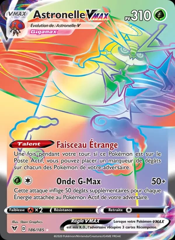 Carte Pokémon Astronelle VMAX #186 — Voltage Éclatant
