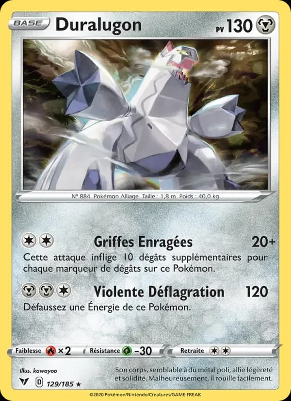 Carte Pokémon Duralugon #129 — Voltage Éclatant