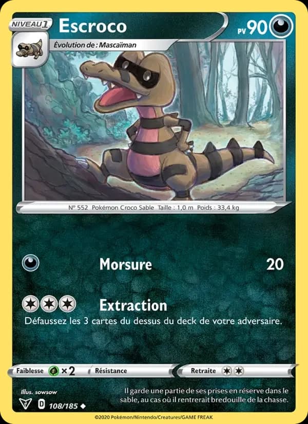 Carte Pokémon Escroco #108 — Voltage Éclatant