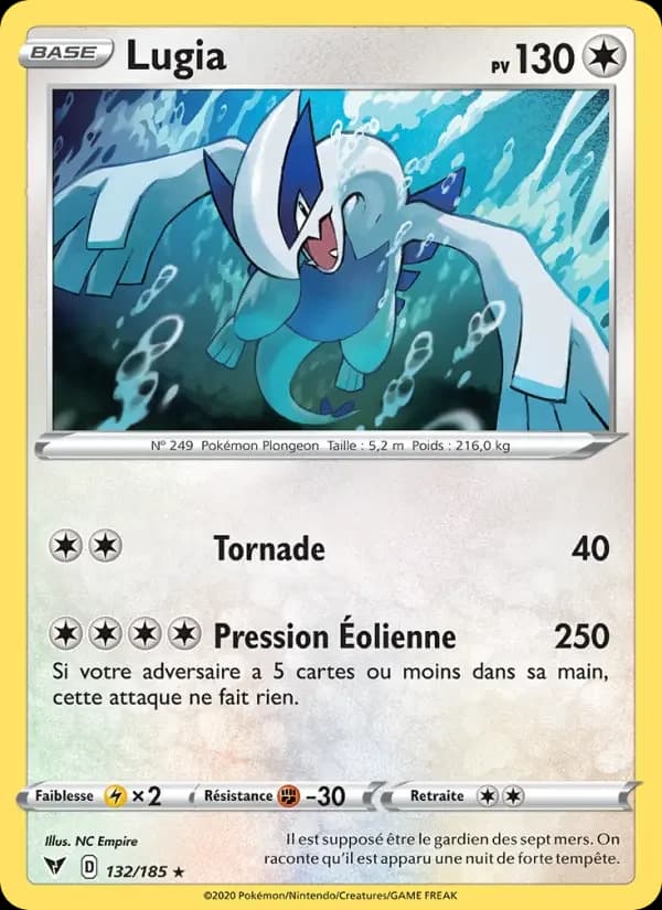 Carte Pokémon Lugia #132 — Voltage Éclatant