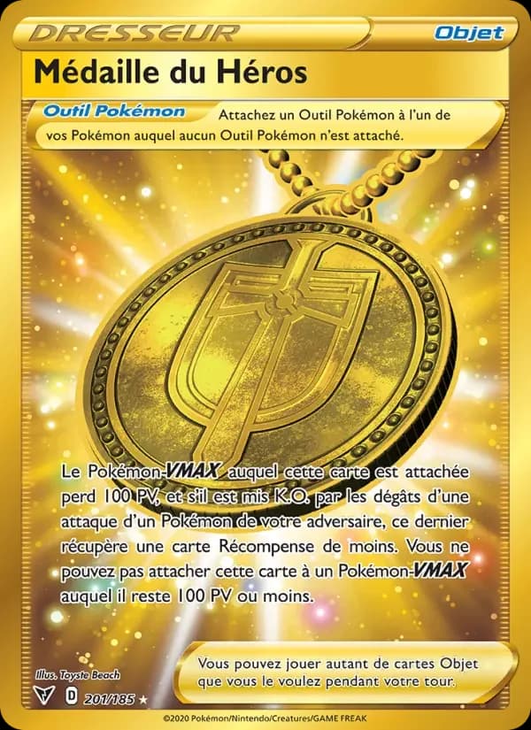 Carte Pokémon Médaille du Héros #201 — Voltage Éclatant