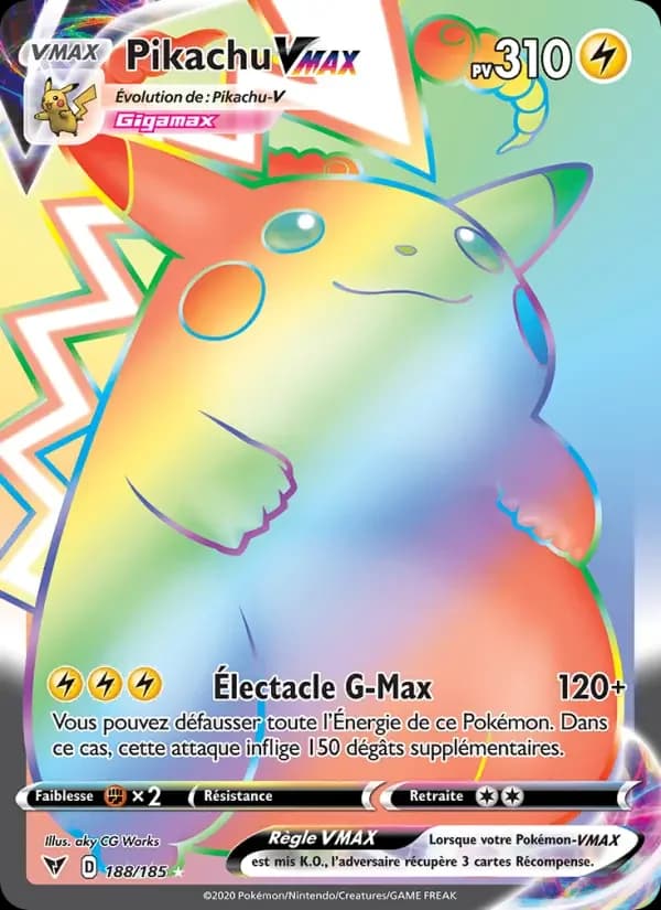 Carte Pokémon Pikachu VMAX #188 — Voltage Éclatant