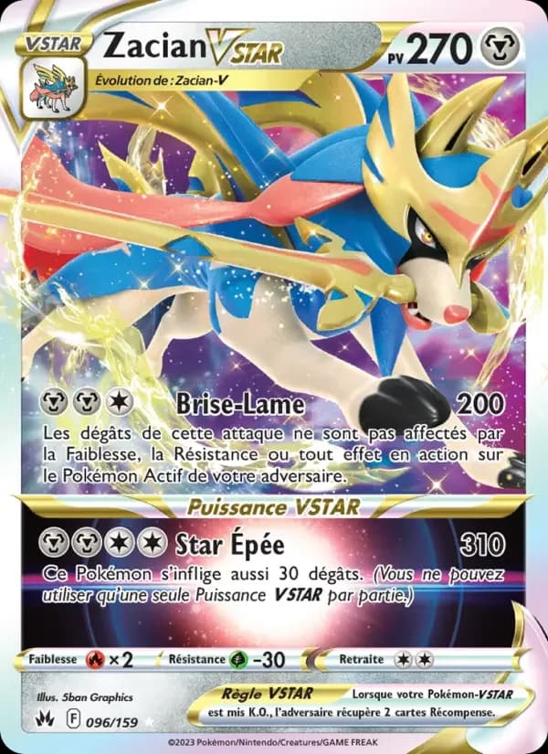 Carte Pokémon Zacian VSTAR #096 — Zénith Suprême